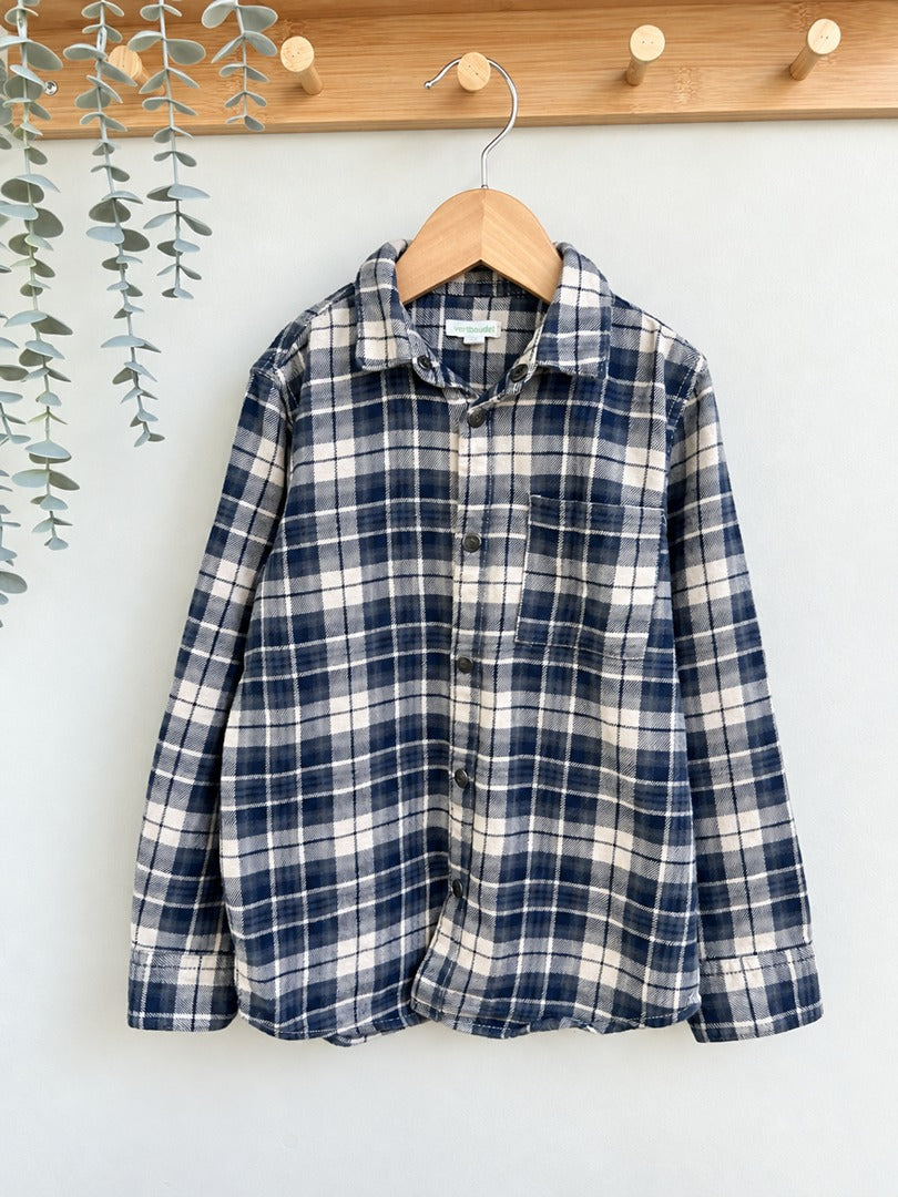 Chemise garçon Vertbaudet carreaux bleu hiver manches longues 8 ans