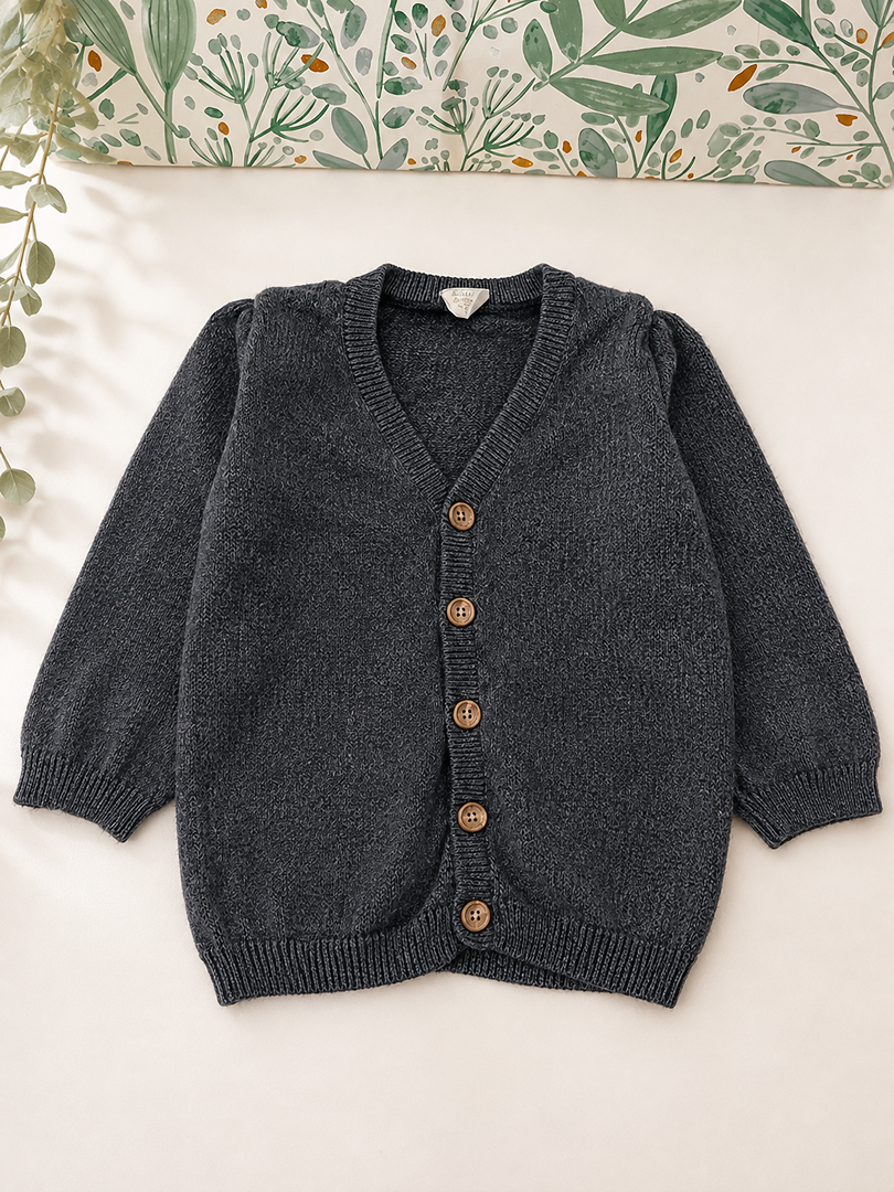 Gilet cardigan H&m garçon mi-saison Manches Longues Gris noir - Correspond à un 18 mois