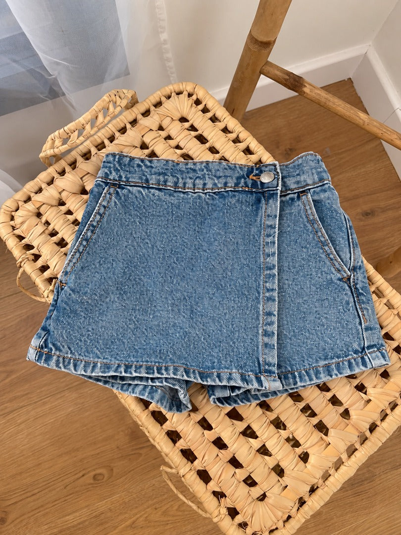 Jupe-short fille Kiabi bleu 5 ans mi-saison denim
