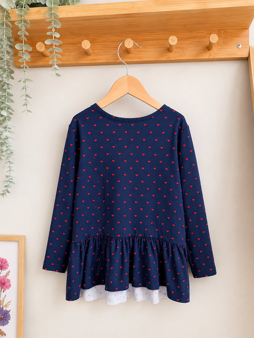 T-shirt tunique fille Liberté Essentiel 6 ans manches longues bleu marine