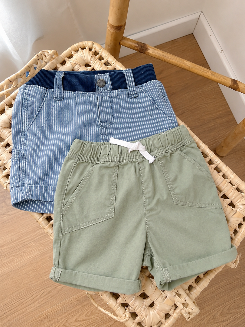 Lot de 2 shorts garçon babygap et H&m bleu et vert 9 mois été