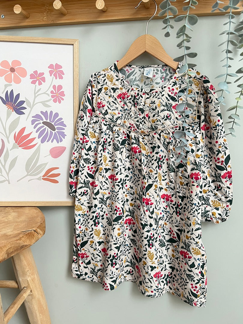 Robe enfant U Essentiel Enfant - 2 ans - Crème floral - État : Excellent Fille