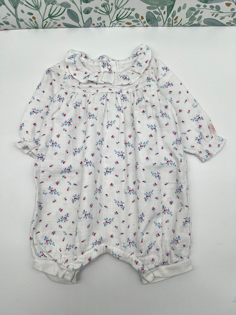 Barboteuse / Combinaison fille Petit Bateau - 3 mois - Blanc fleuri