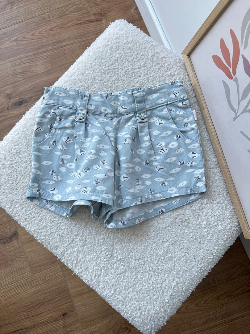 Short fille Absorba 3 ans bleu motifs poissons été