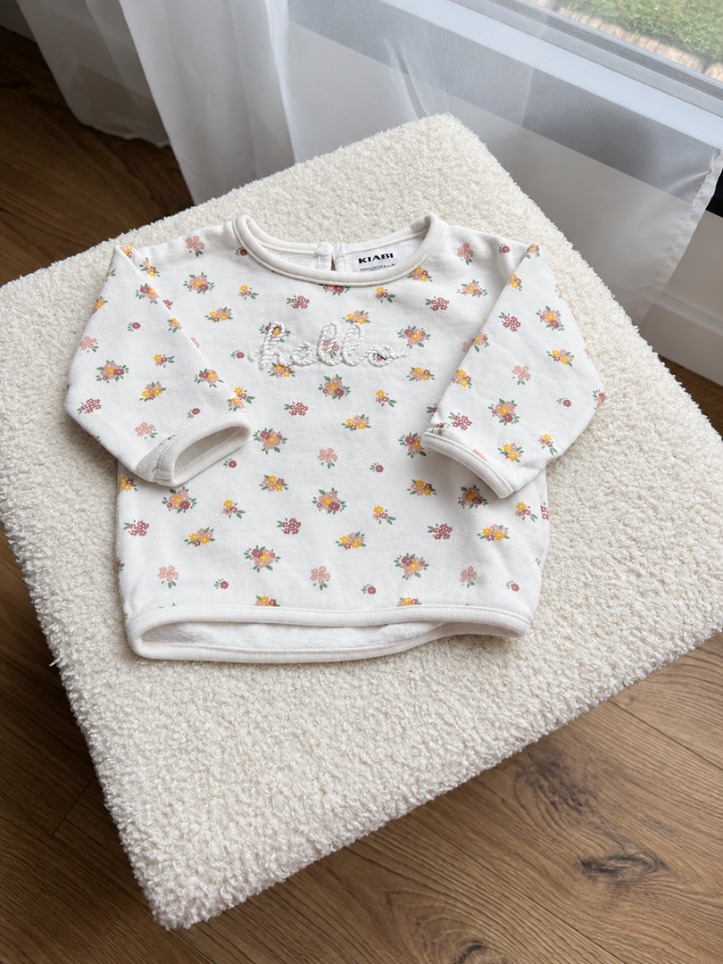 Sweat-shirt pull fille Kiabi blanc manches longues mi-saison 3 mois