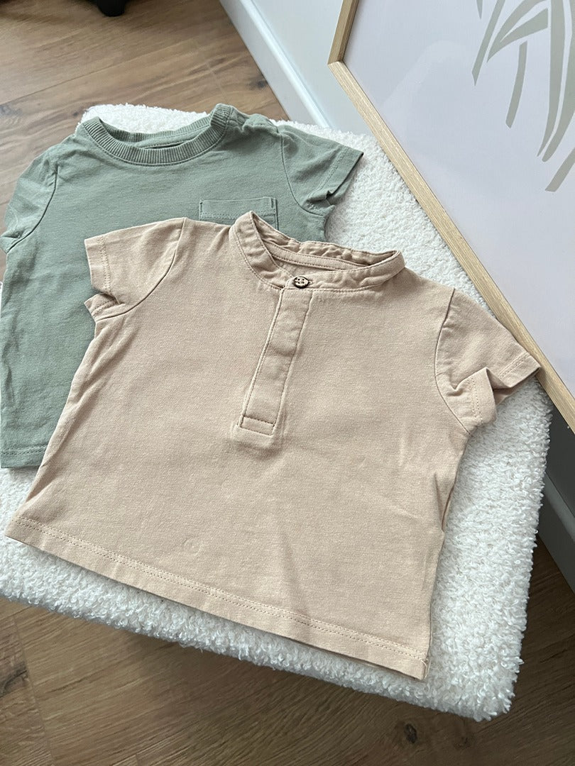 Lot de 2 t-shirts été manches courtes Kiabi - 3 mois - Kaki - Garçon