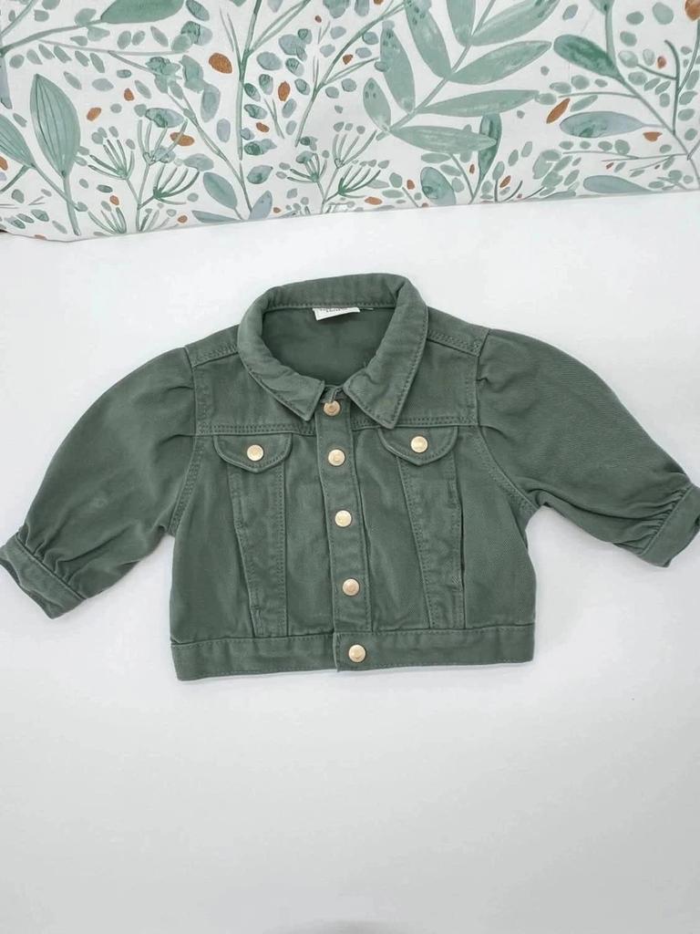 Veste en jean verte - Tape à l'oeil 6 mois Fille