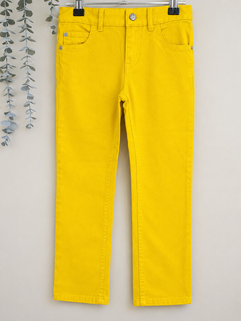 Pantalon jean jaune Petit Bateau 5 ans mi-saison garçon