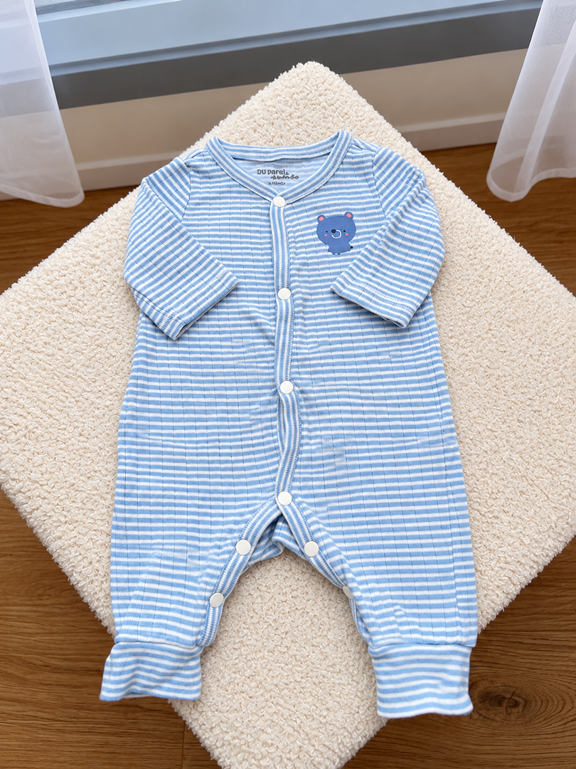 Pyjama combinaison garçon bleu clair manches longues mi-saison naissance Du Pareil au Même