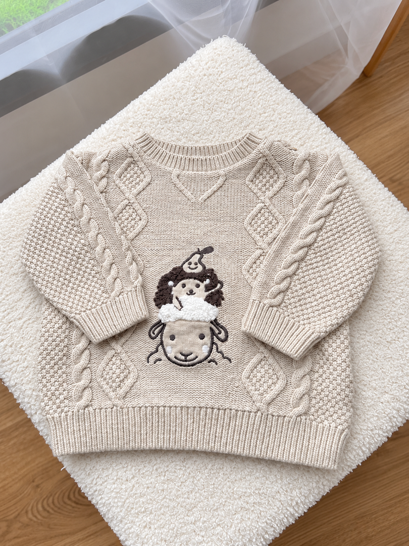 Pull hiver bébé garçon Sergent Major beige 9 mois manches longues
