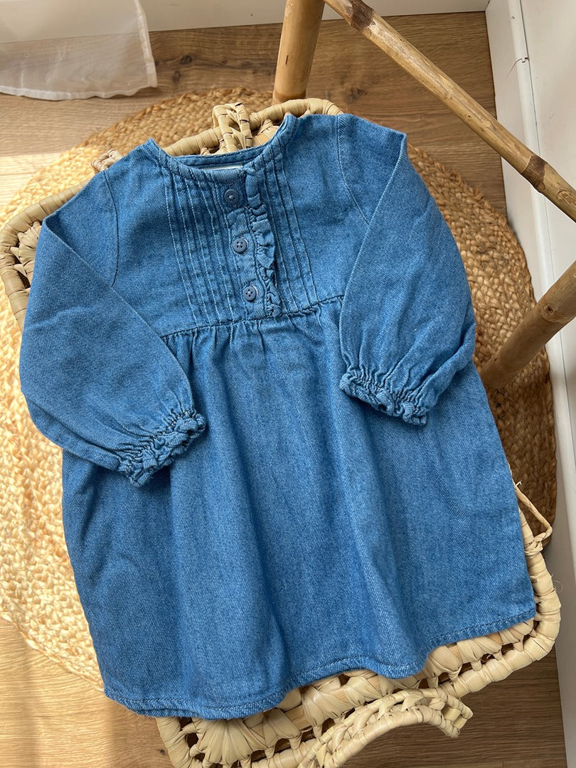 Robe en jean fille Tape à l'oeil 9 mois mi-saison manches longues