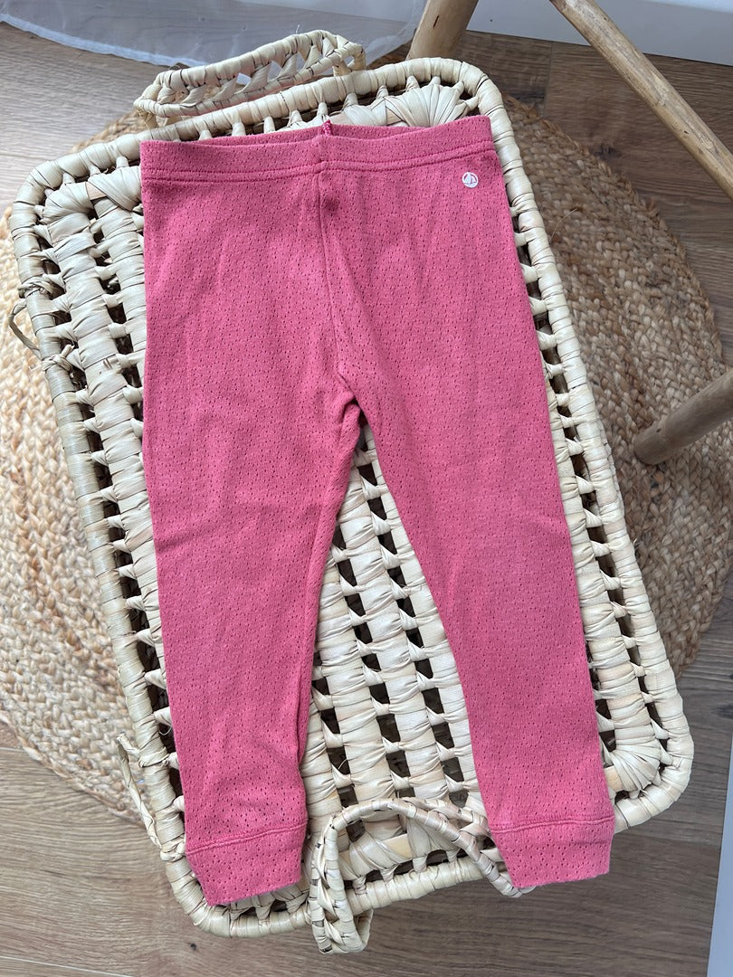 Legging fille Petit Bateau rose 18 mois coton bio
