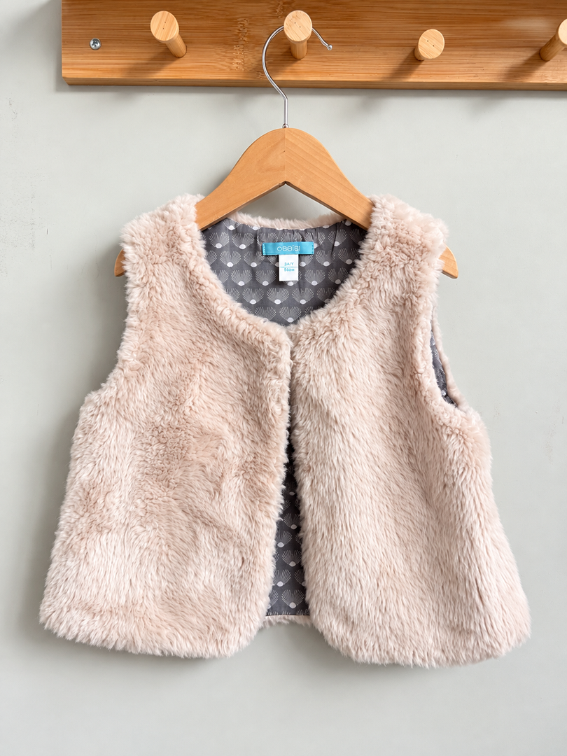 Gilet en fausse fourrure berger fille Okaïdi rose 3 ans mi-saison