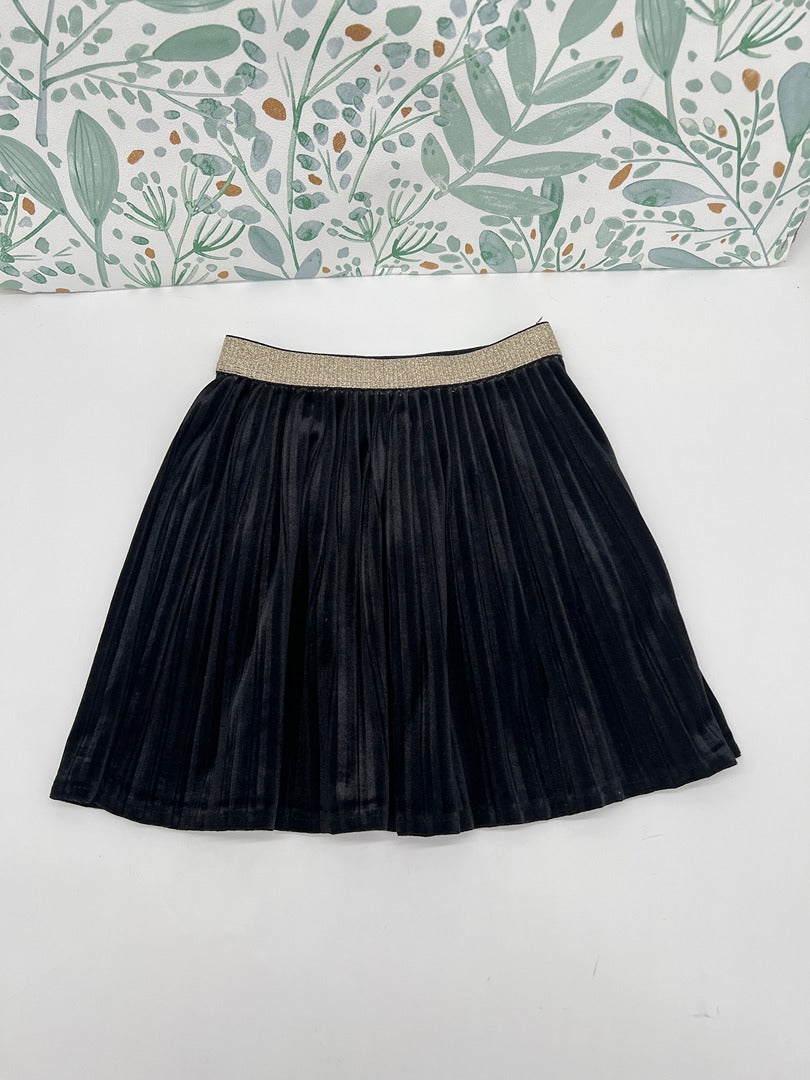 Jupe plissée noir velour et doré fille Okaïdi - 3 ans