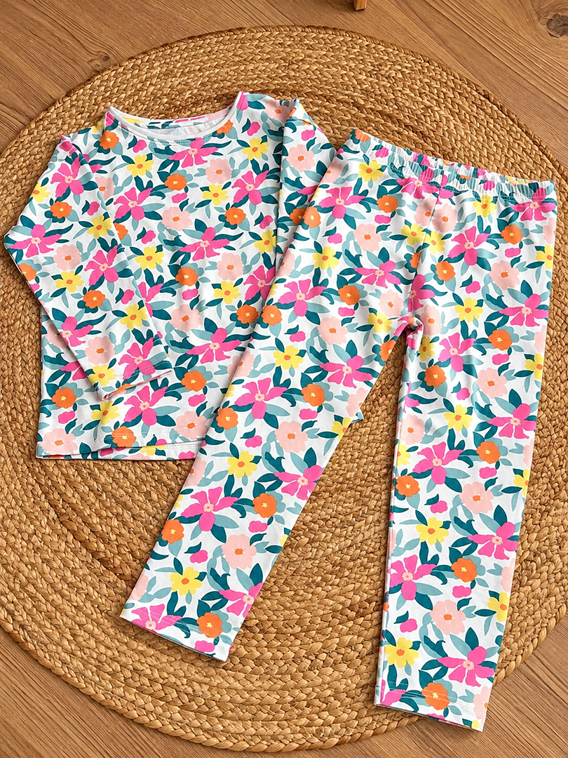 Pyjama 2 pièces jersey fille Du Pareil au Même floral mi-saison 5 ans