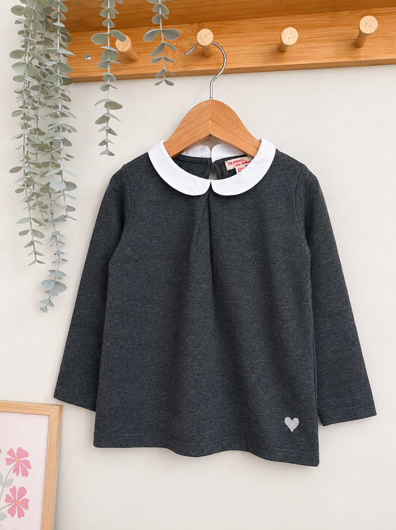 T-shirt col claudine Du Pareil au Même fille 3 ans manches longues mi-saison