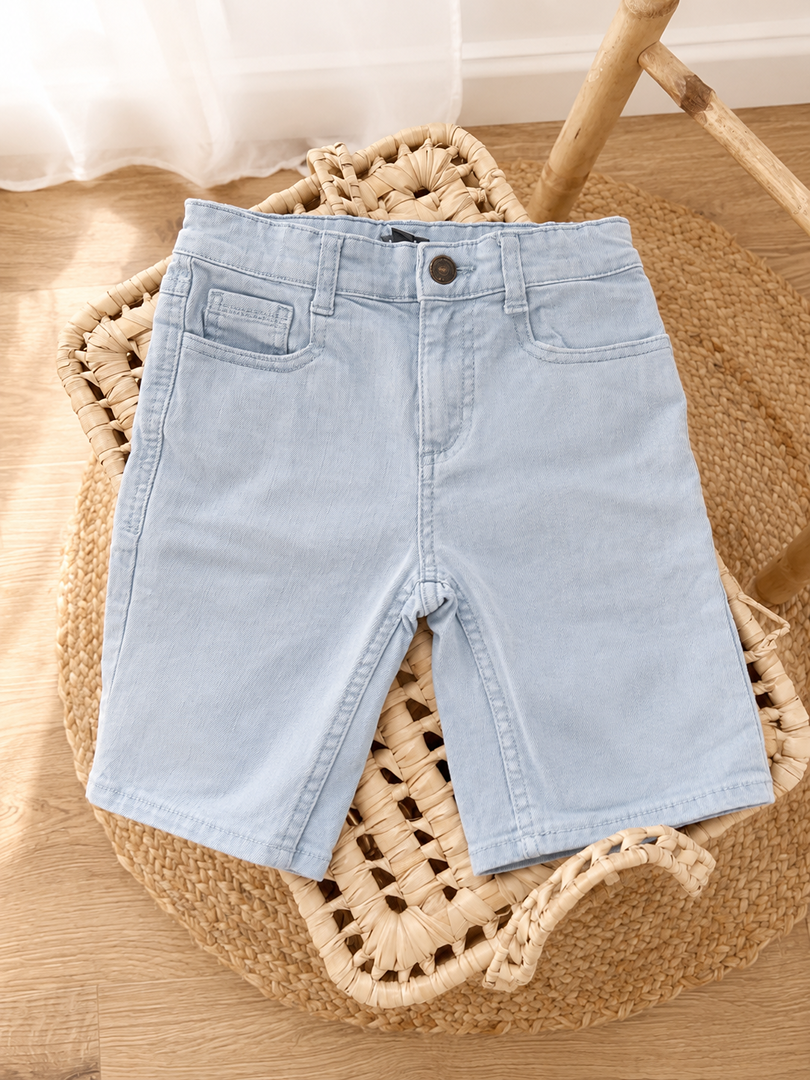 Bermuda short garçon Kiabi 8 ans bleu ciel coton été