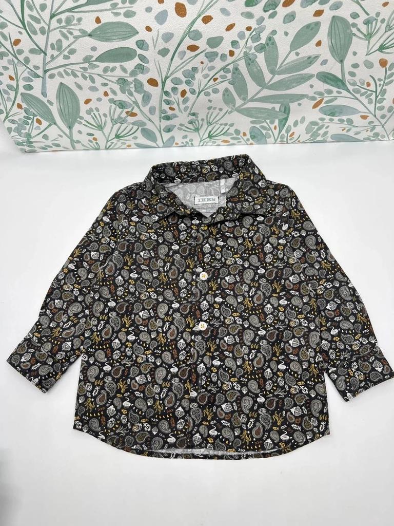 Chemise grise et imprimée garçon - Ikks 12 mois