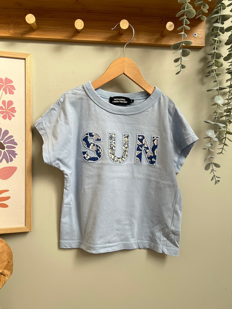 T-shirt Monoprix - 6 ans - Bleu ciel - État : Excellent