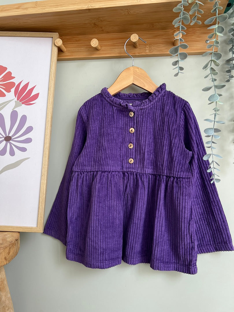 Blouse Frangin Frangine fille 6 ans velours côtelé violet hiver