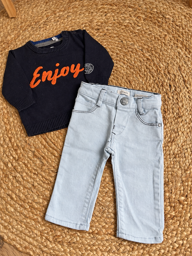 Ensemble Garçon Ikks 3-6 Mois Hiver Pull Et Pantalon