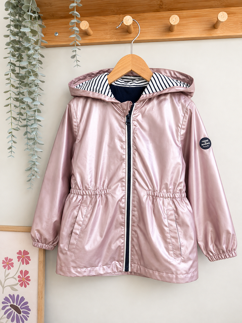 Coupe-vent fille Terre de Marins 3 ans mi-saison rose