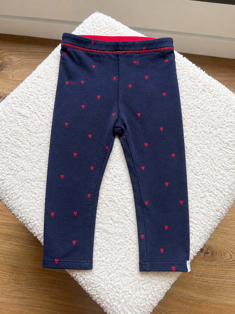Legging Fille Ikks 6 Mois Mi-saison bleu marine imprimé coeurs