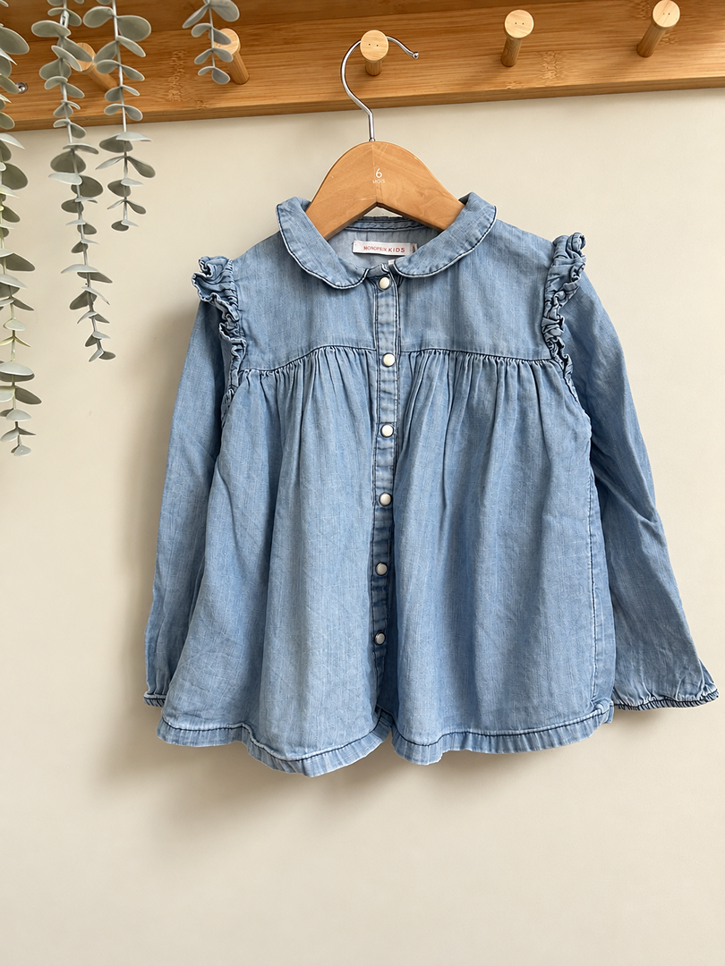 Chemisier en jean Monoprix Kids fille 3 ans mi-saison manches longues