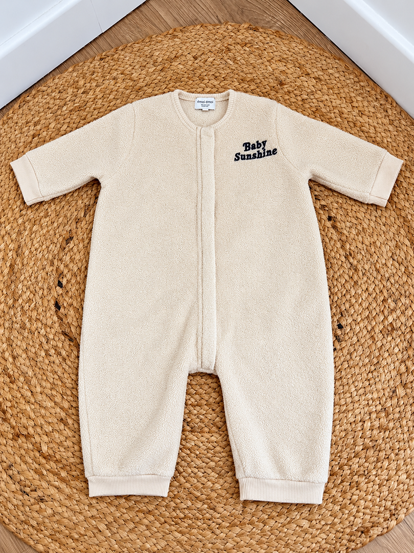 Pyjama combinaison bébé émoi émoi beige 12 mois hiver manches longues