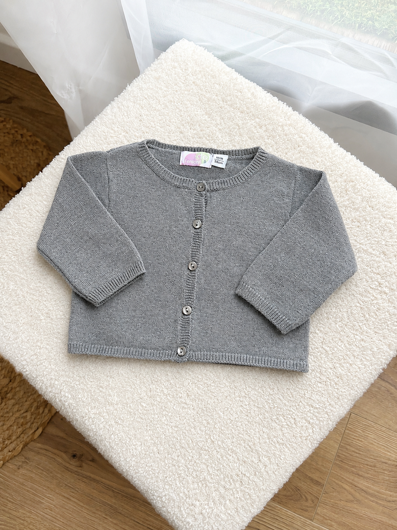 Gilet brassière bébé mixte garçon ou fille gris clair l'enfant Do manches longues mi-saison 1 mois