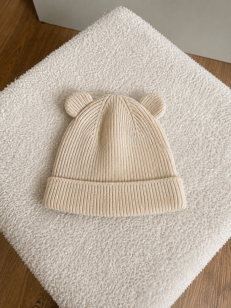 Bonnet hiver mixte isotoner crème à oreilles 6 mois 9 mois 12 mois fille ou garçon