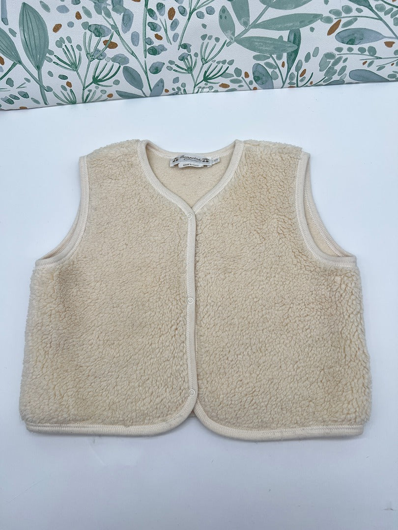 Gilet sans manches / Gilet de berger Mixte Bonpoint - 3 ans - Crème - Fille ou Garçon