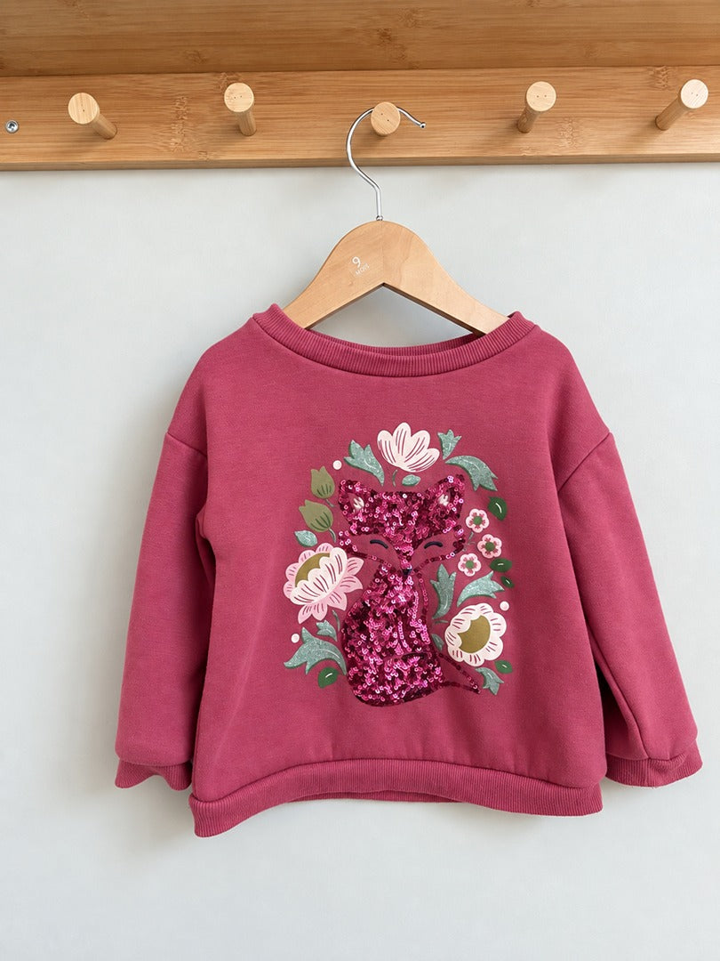 Sweat rose fille Tape à l'œil manches longues hiver 3 ans