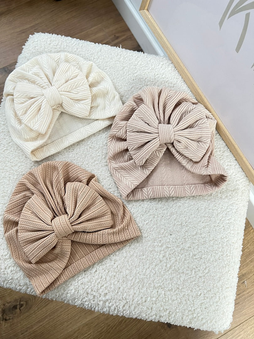 Lot 3 bonnets turbans bébé fille - 0/1 mois - Multicolore
