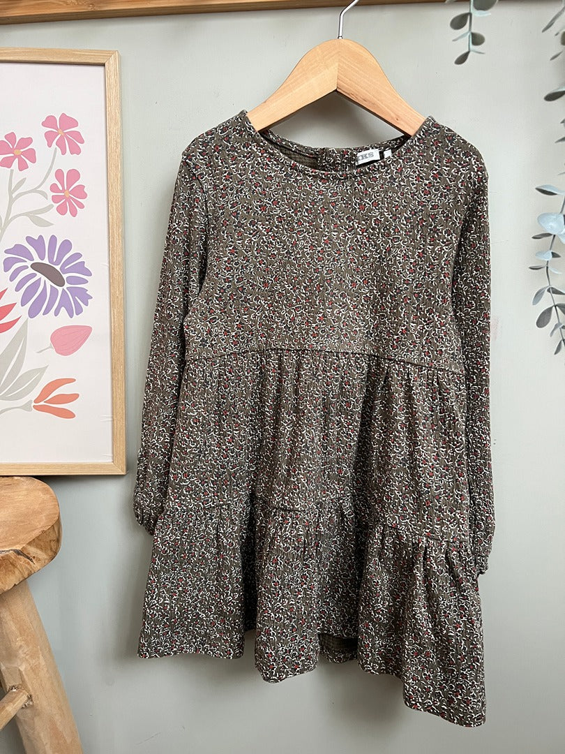 Robe fleurie manches longues fille Ikks - 3 ans - Kaki
