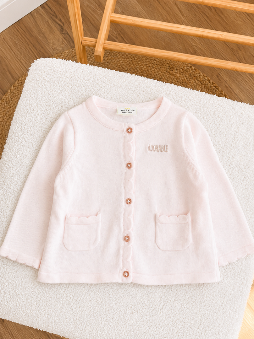 Gilet rose Tape à l'oeil 3 mois fille mi-saison
