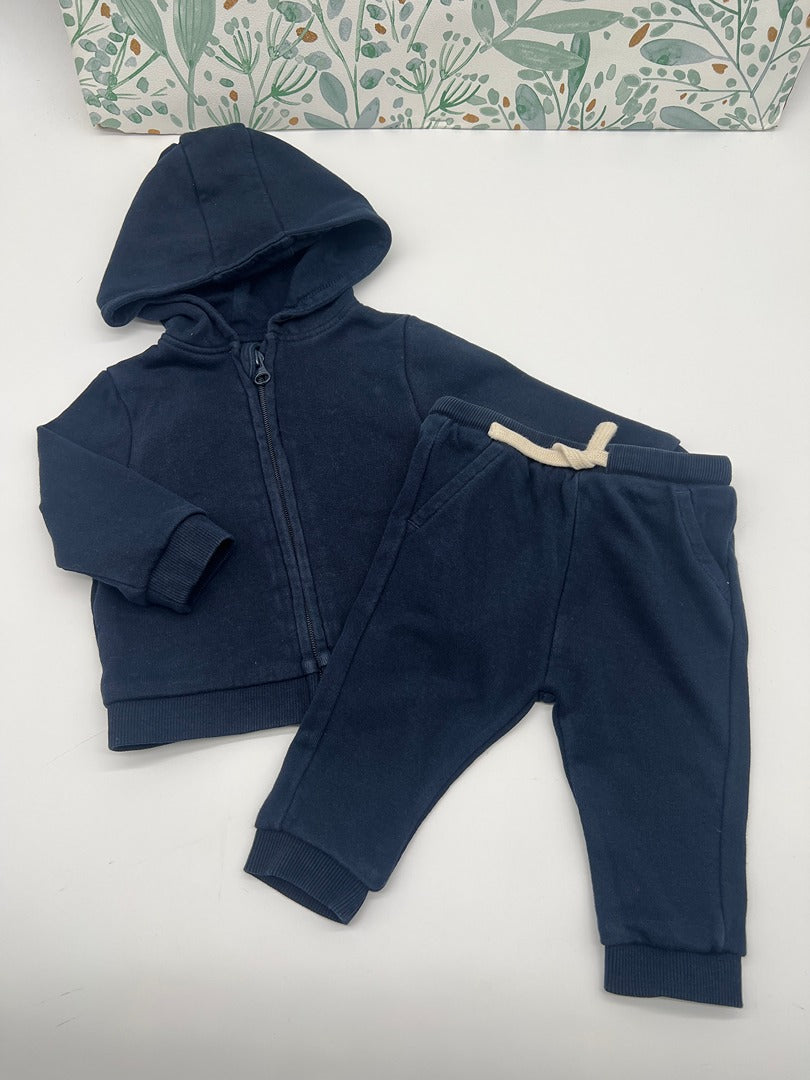 Ensemble bébé gilet + pantalon garçon Kiabi - 6 mois - Bleu marine - Homewear