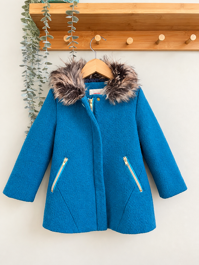 Manteau fille Catimini bleu 4 ans hiver manches longues