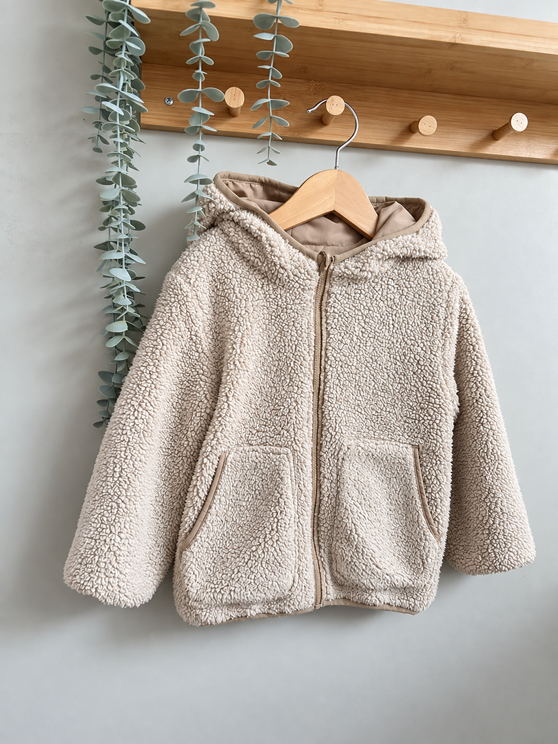 Manteau moumoute réversible beige mixte Tape à l'œil 3 ans hiver fille ou garçon