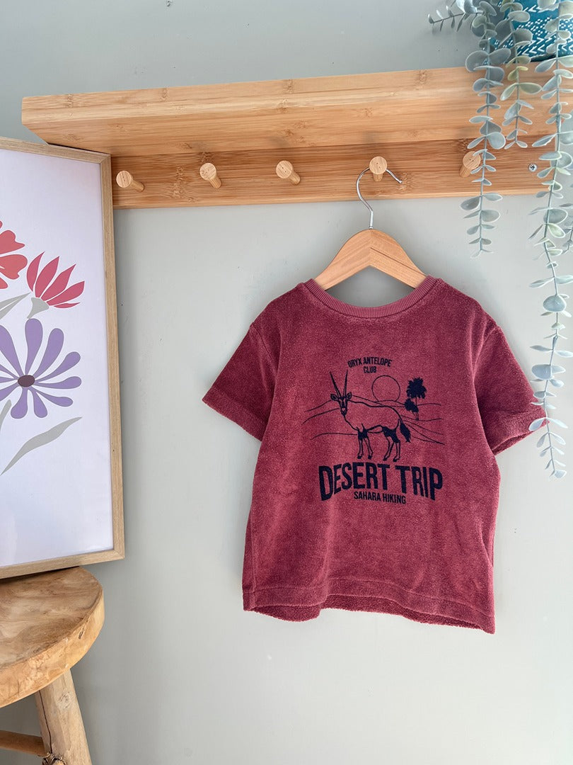 T-shirt éponge manches courtes été garçon Vertbaudet - 5 ans - Rose bordeau