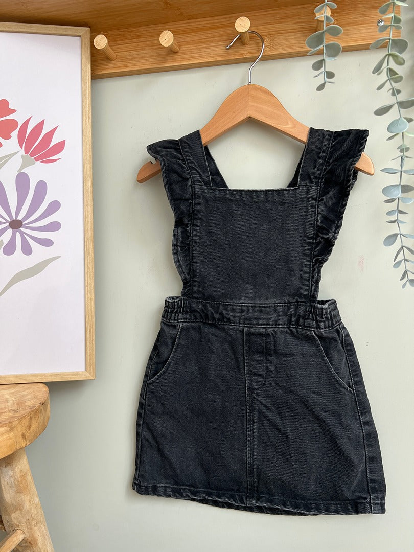 Robe salopette en jean Kiabi fille 5 ans noir mi-saison