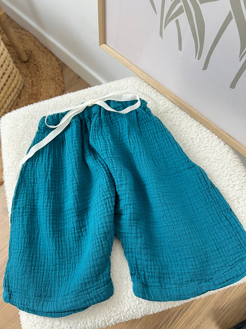 Short gaz de coton garçon Luan Ibiza - 3 ans - Turquoise