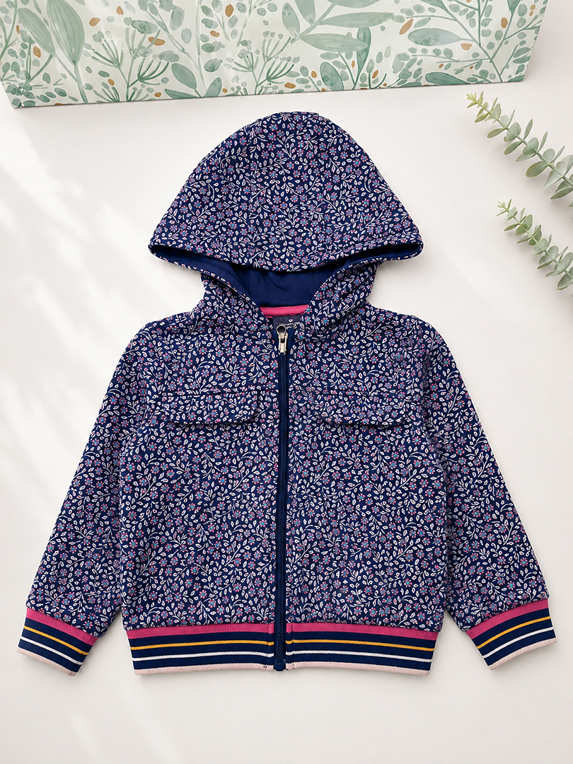Gilet Zippé Capuche Sergent Major Fille 3 ans 92 cm Mi-saison violet fleuri