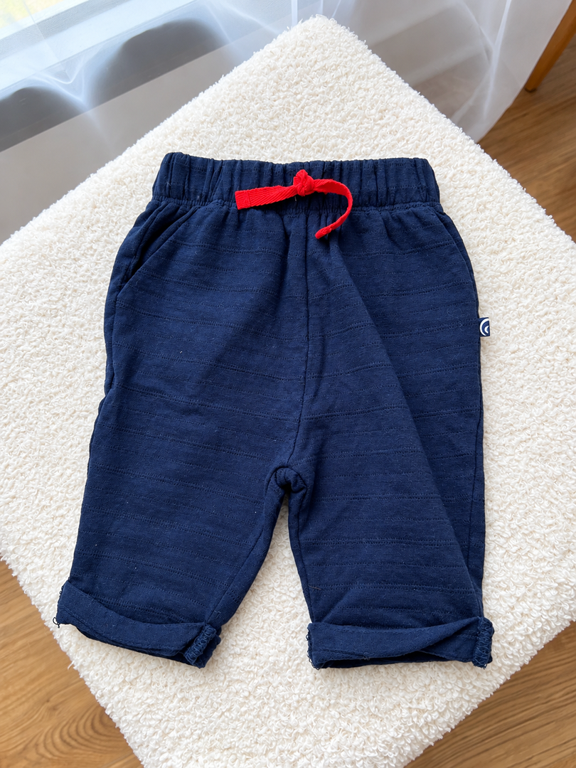 Pantalon léger garçon Sucre d'orge bleu marine 1 mois mi-saison