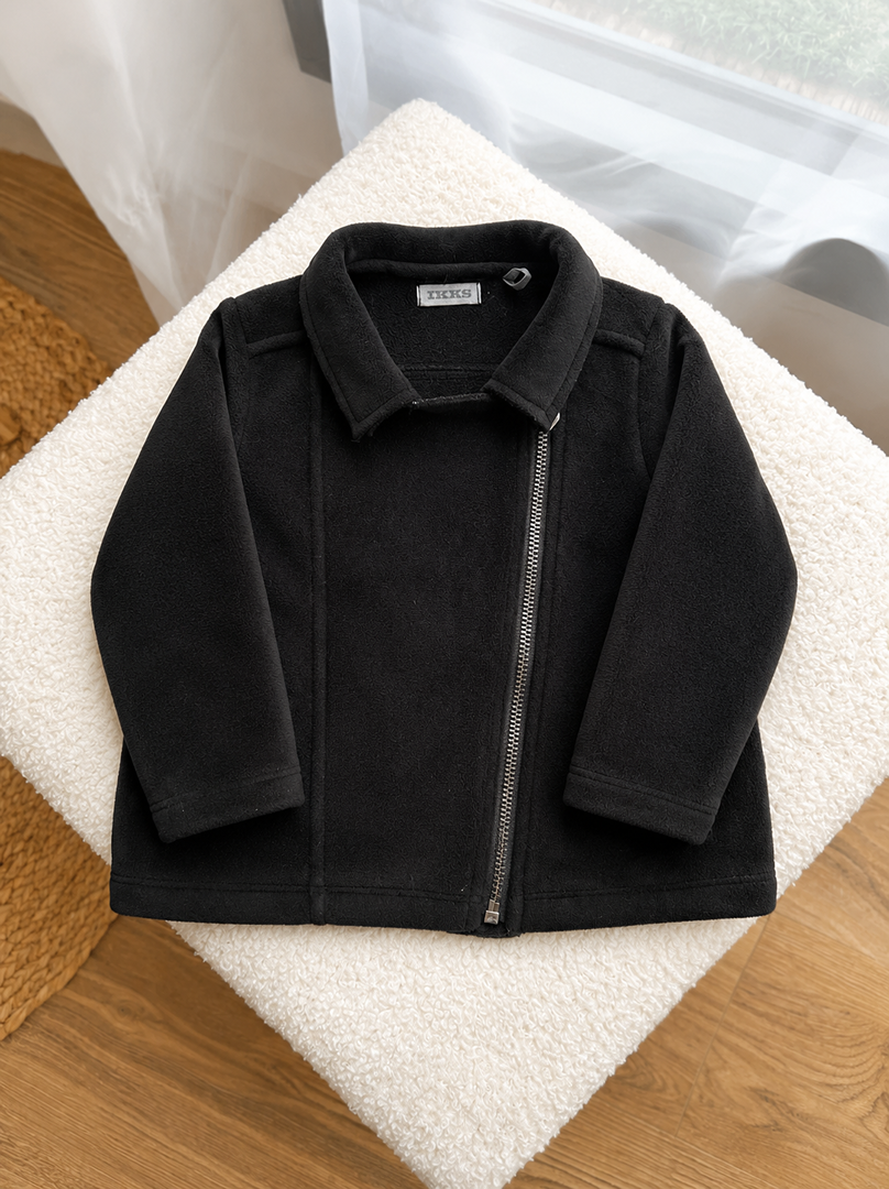 Veste polaire perfecto en daim noire Ikks fille 18 mois mi-saison manches longues