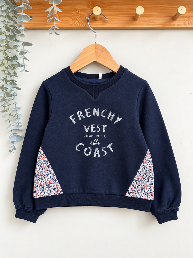 Pull Fille Ikks 3 Ans Mi-saison Manches Longues Bleu Marine