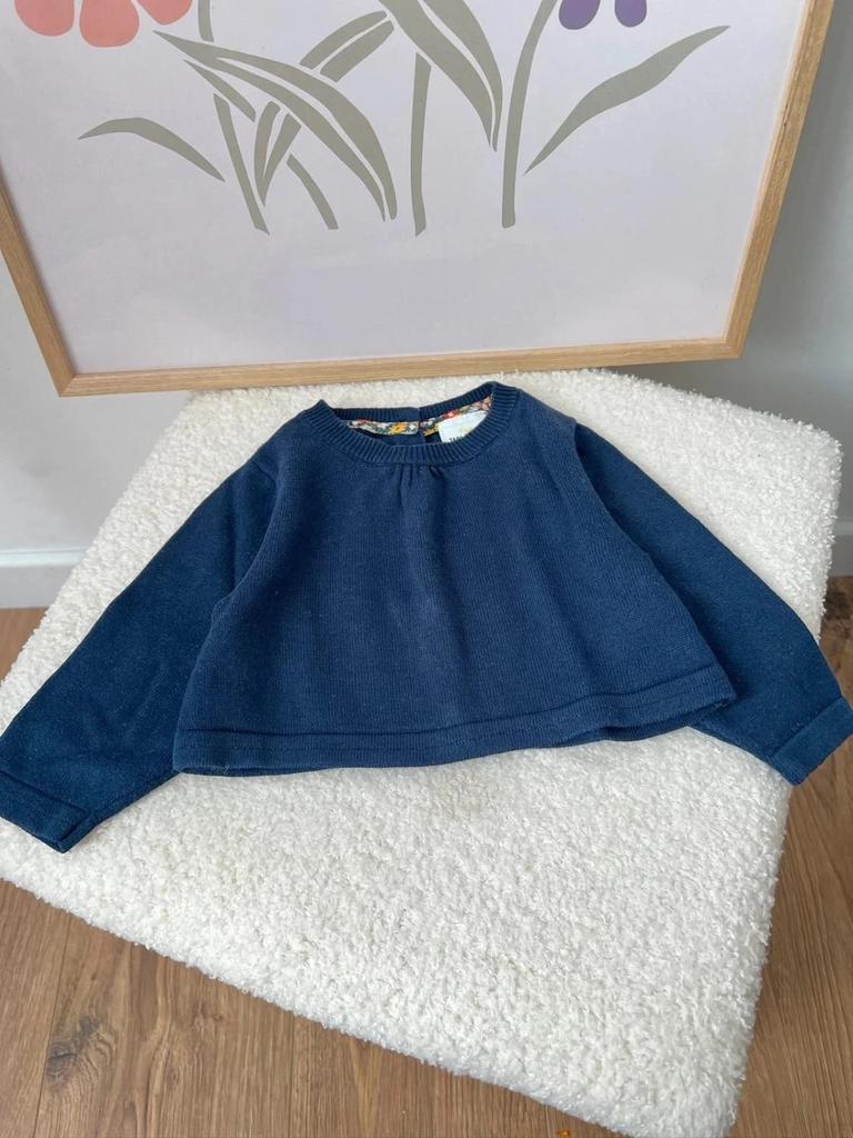 Pull bleu marine Tape à l’oeil 6 mois fille – Doux & cosy