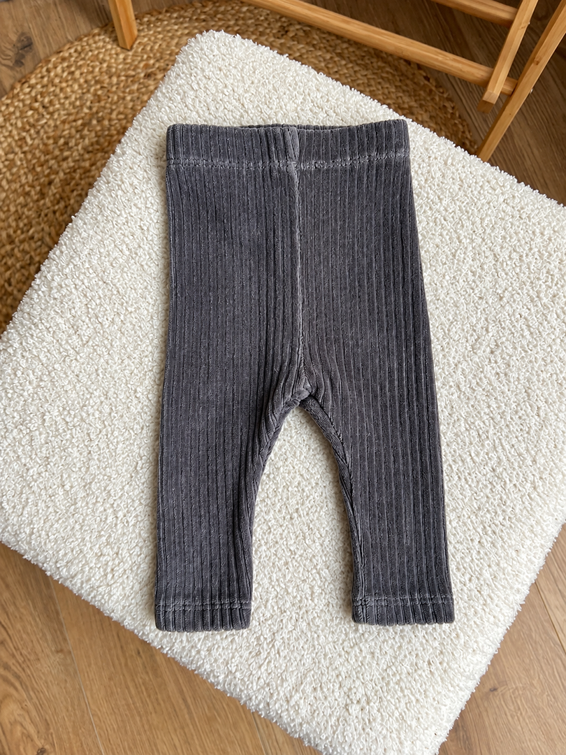Legging fille gris velours côtelé mi-saison 3 mois
