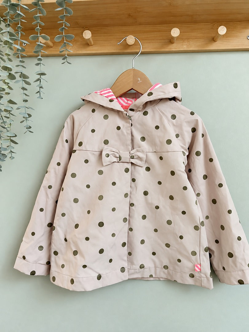 Manteau imperméable fille Billieblush rose à pois mi-saison manches longues 3 ans