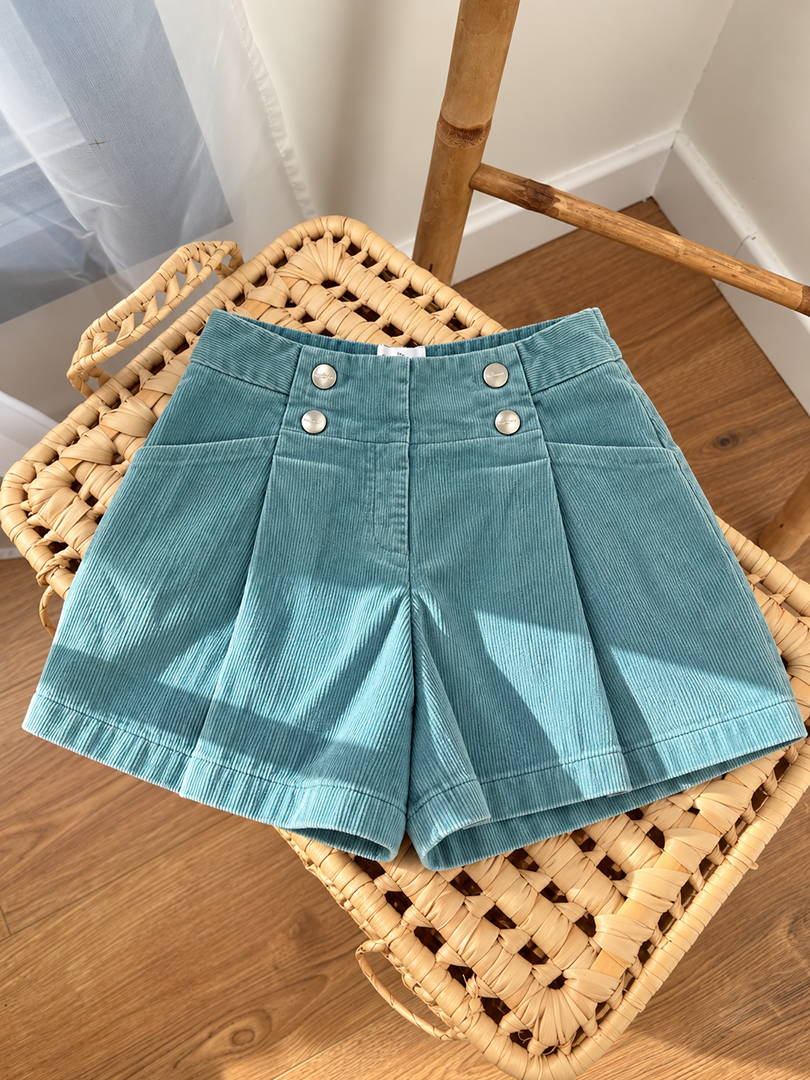 Short en velours fille Jacadi vert d'eau 6 ans mi-saison